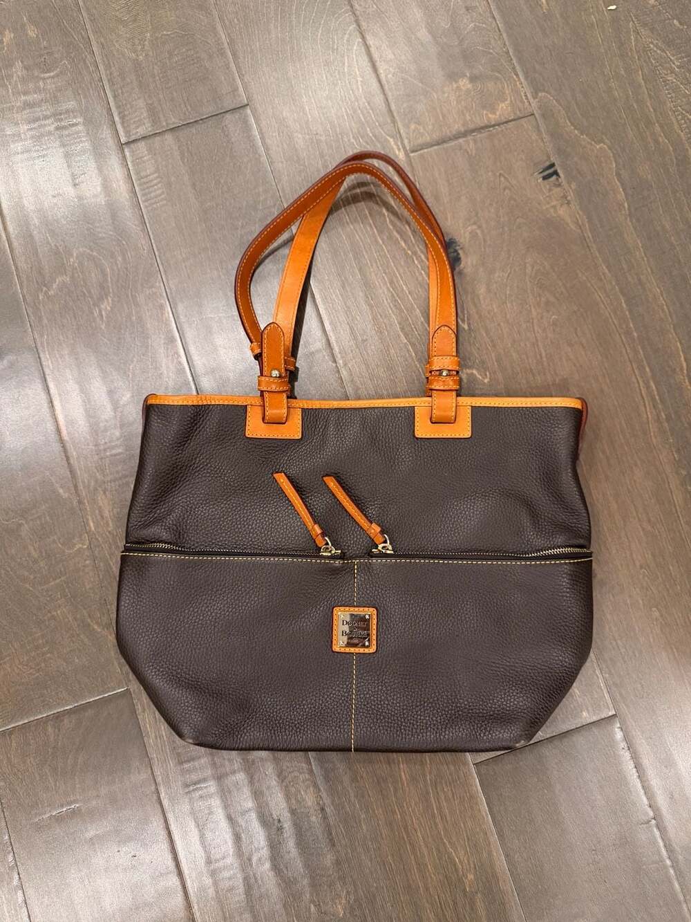Dooney & Bourke Brown Pebble Leather Tote Bag